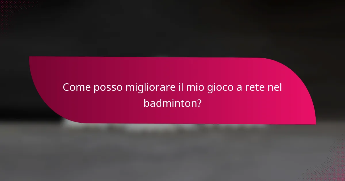 Come posso migliorare il mio gioco a rete nel badminton?