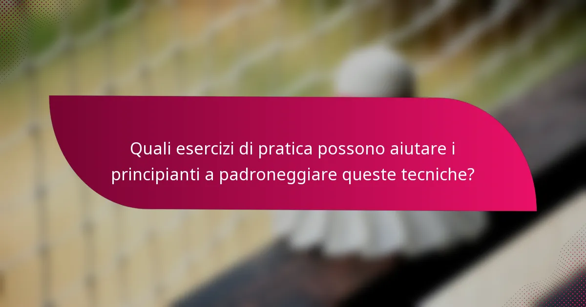Quali esercizi di pratica possono aiutare i principianti a padroneggiare queste tecniche?